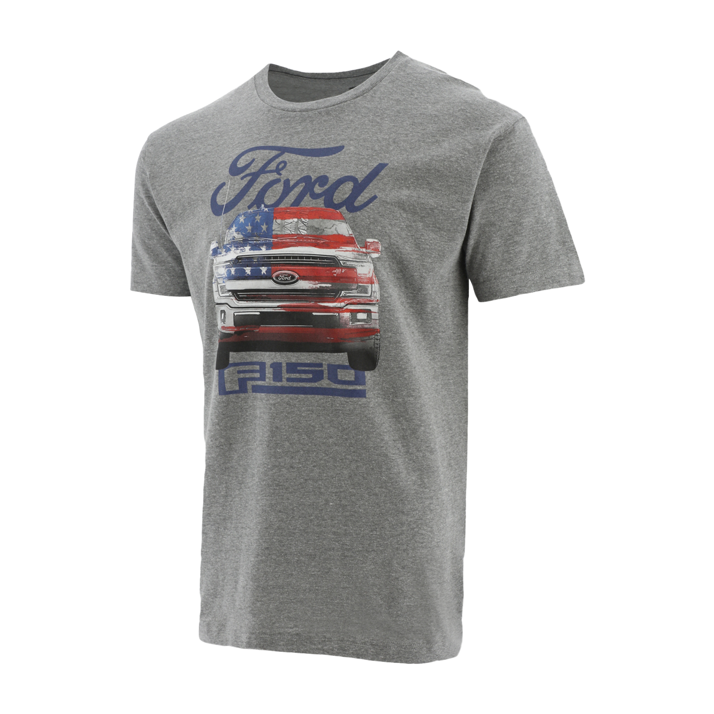 Gray t-shirt with Ford F-150 graphic on a white background
